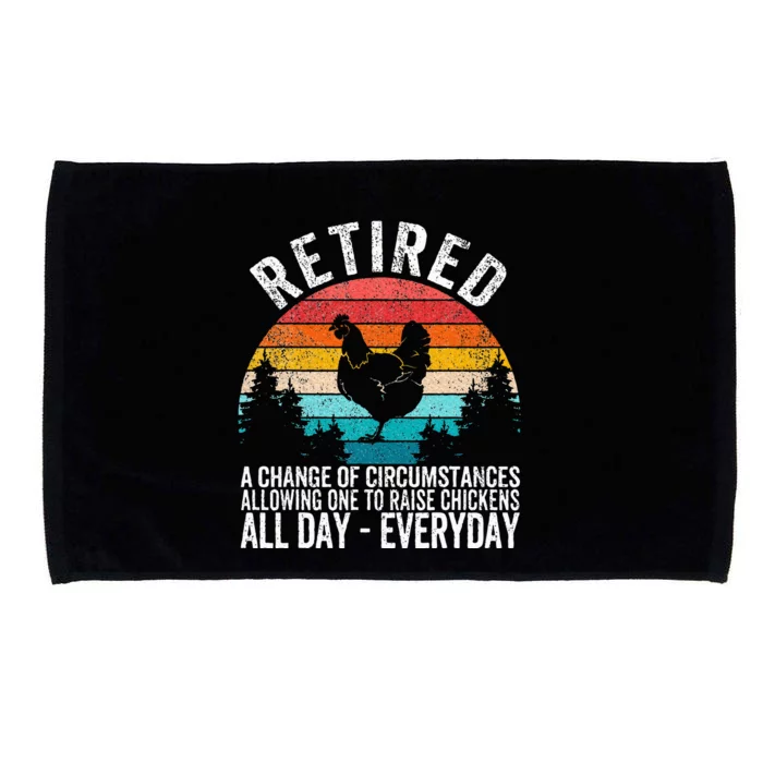 Funny Retired Definition Retirement Plan Raising Chickens Microfiber Hand Towel