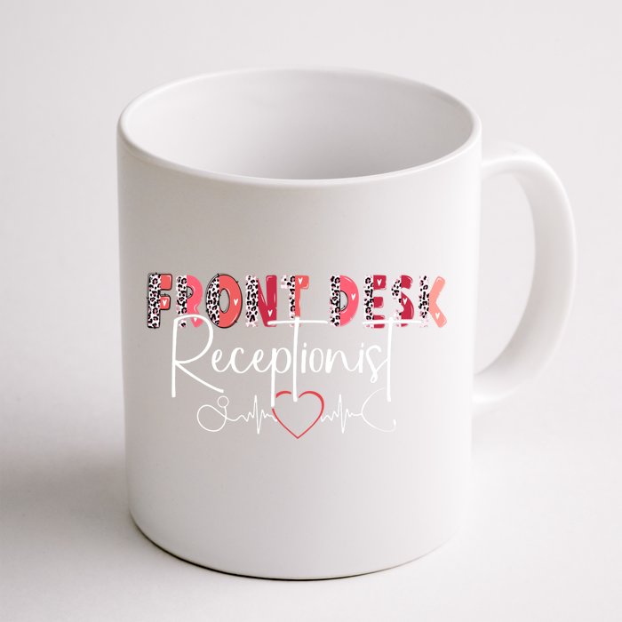 Front Receptionist Desk Valentines Day Hospital Nurse Office Gift Front & Back Coffee Mug