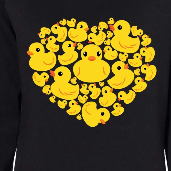 Funny Rubber Duck Hearts Quack Ducky Valentine's Day Funny Gift Cool Gift Womens California Wash Sweatshirt