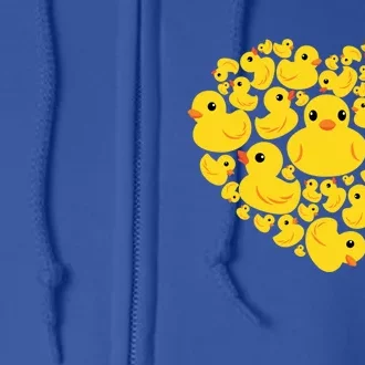 Funny Rubber Duck Hearts Quack Ducky Valentine's Day Funny Gift Cool Gift Full Zip Hoodie