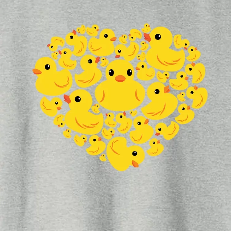 Funny Rubber Duck Hearts Quack Ducky Valentine's Day Funny Gift Cool Gift Women's Crop Top Tee