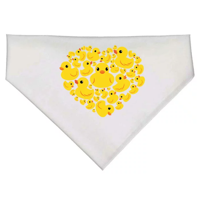 Funny Rubber Duck Hearts Quack Ducky Valentine's Day Funny Gift Cool Gift USA-Made Doggie Bandana