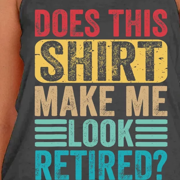 Funny Retirement Design Does This Make Me Look Retired Women's Knotted Racerback Tank