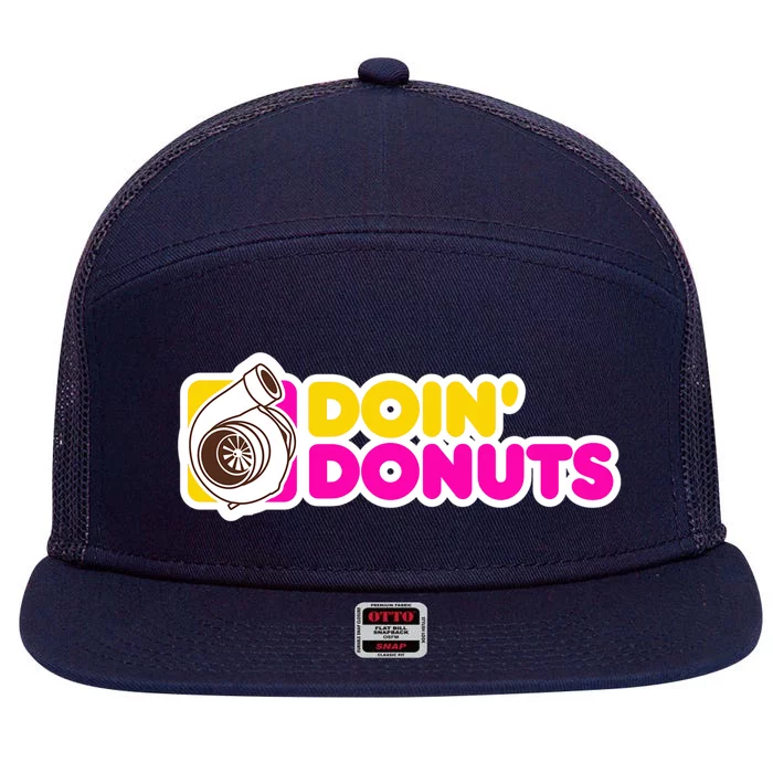 Funny Racing & Drift Car Enthusiast Donuts Gift 7 Panel Mesh Trucker Snapback Hat