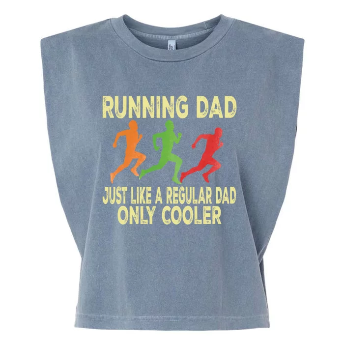 Funny Running Dad Marathon Runner Coach Marathoner Gift Garment-Dyed Women's Muscle Tee