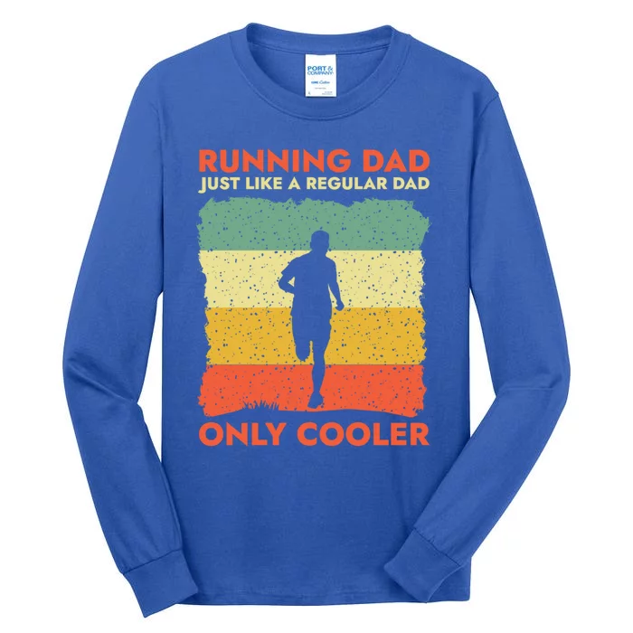 Funny Running Dad Marathon Runner Coach Marathoner Gift Tall Long Sleeve T-Shirt