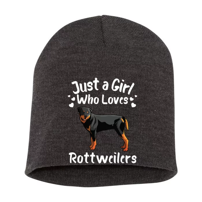 Funny Rottweiler Designs For Girl Women Kids Rott Pet Lover Short Acrylic Beanie