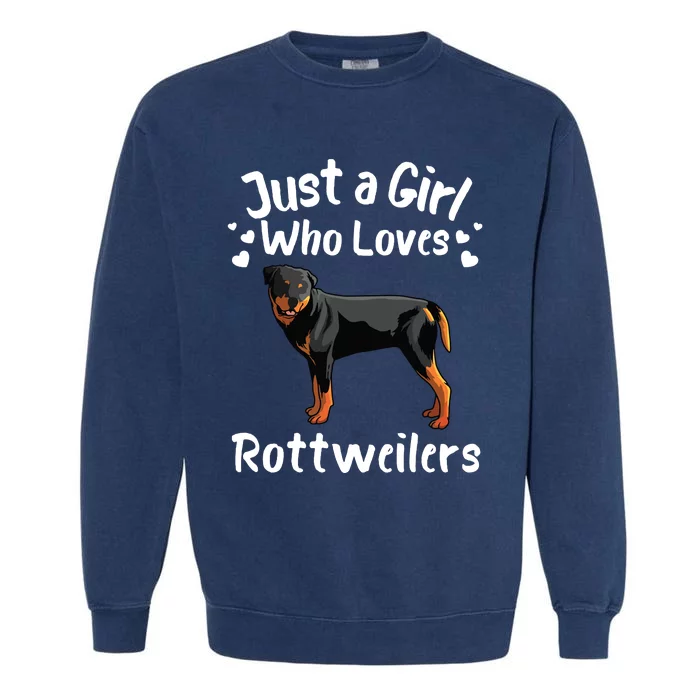 Funny Rottweiler Designs For Girl Women Kids Rott Pet Lover Garment-Dyed Sweatshirt