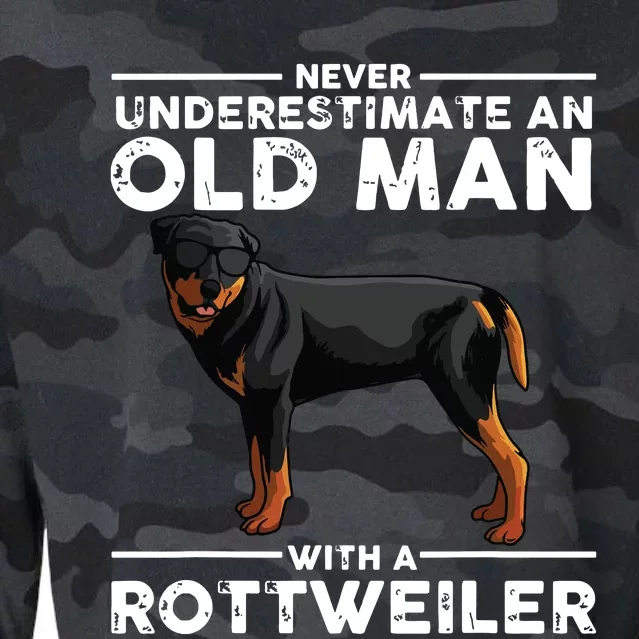 Funny Rottweiler Designs For Men Dad Grandpa Rottie Lovers Cropped Pullover Crew