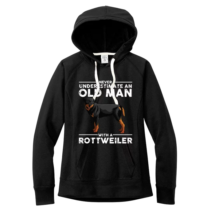 Funny Rottweiler Designs For Men Dad Grandpa Rottie Lovers Women's Fleece Hoodie