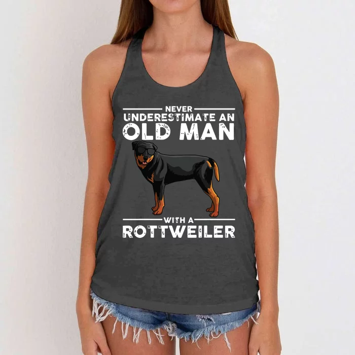 Funny Rottweiler Designs For Men Dad Grandpa Rottie Lovers Women's Knotted Racerback Tank