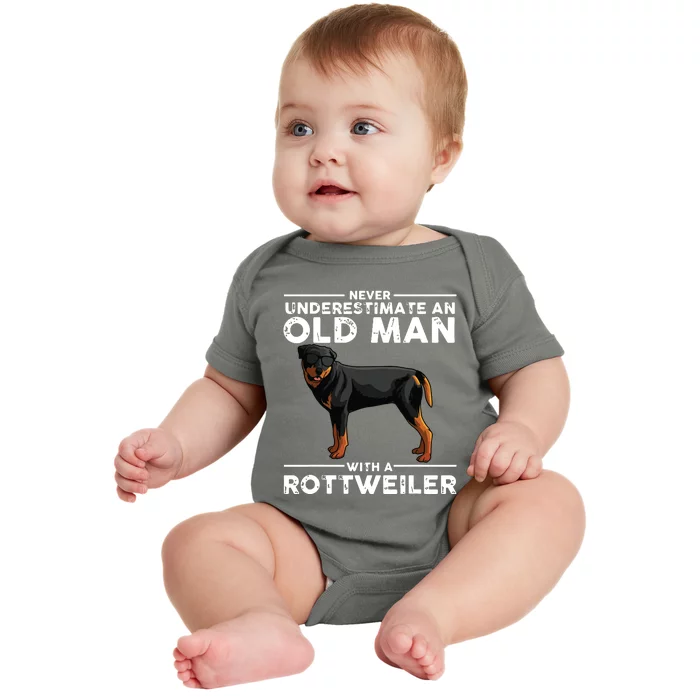 Funny Rottweiler Designs For Men Dad Grandpa Rottie Lovers Baby Bodysuit