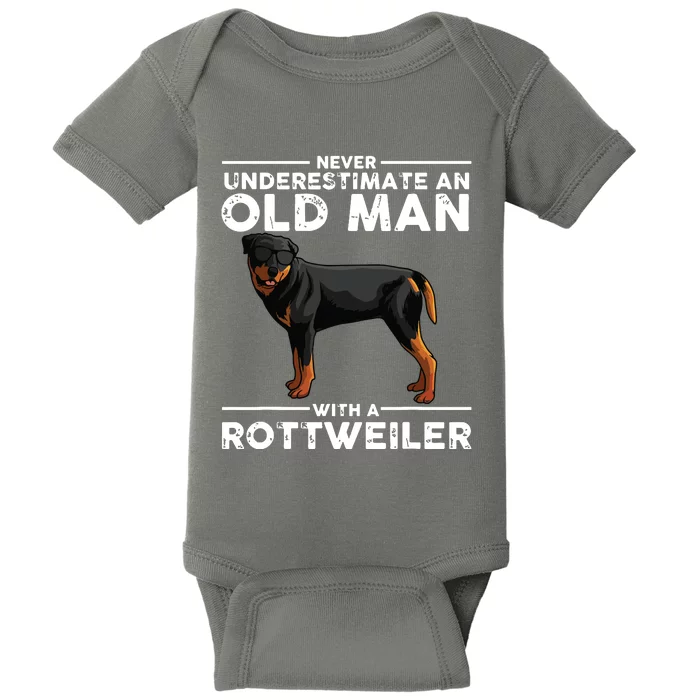 Funny Rottweiler Designs For Men Dad Grandpa Rottie Lovers Baby Bodysuit