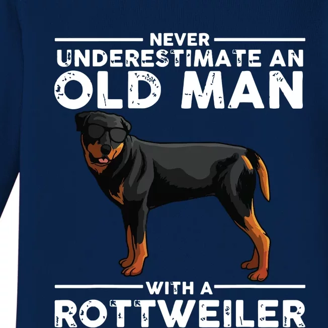 Funny Rottweiler Designs For Men Dad Grandpa Rottie Lovers Baby Long Sleeve Bodysuit