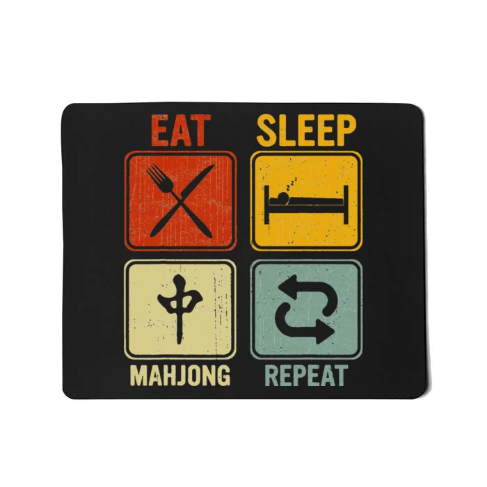 Funny Retro Design For   Eat Sleep Mahjong Repeat Mousepad