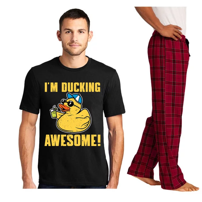 Funny Rubber Ducky Saying Im Ducking Awesome Duckie Pajama Set