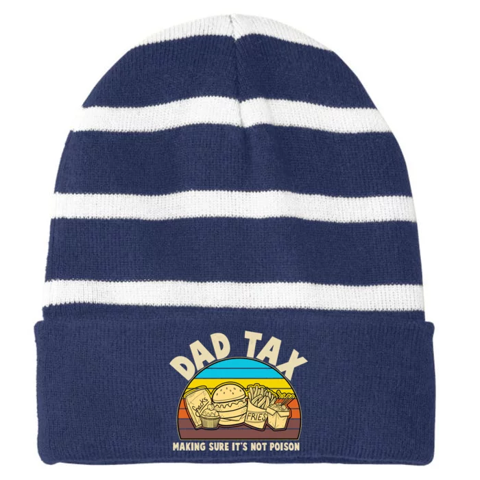 Funny Retro Dad Tax Making Sure Its Not Poison Striped Beanie with Solid Band