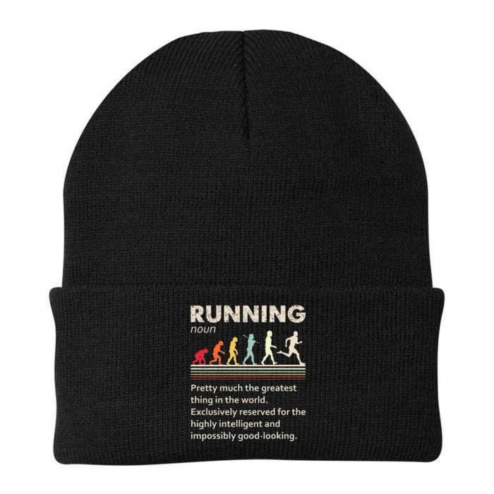 Funny Running Dad For Father Marathon 5K Run Finisher Knit Cap Winter Beanie