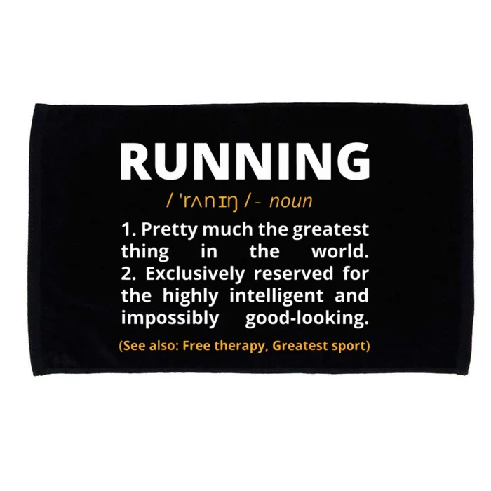 Funny Running Definition Noun Runner Track Field Gift Coach Microfiber Hand Towel