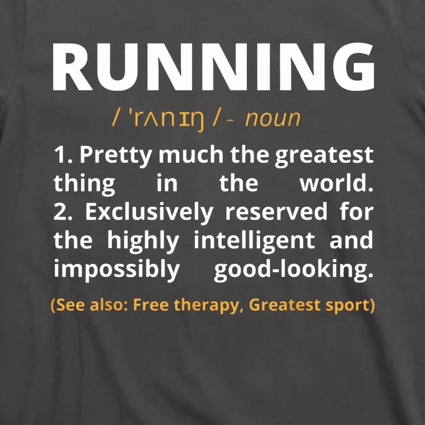 Funny Running Definition Noun Runner Track Field Gift Coach T-Shirt