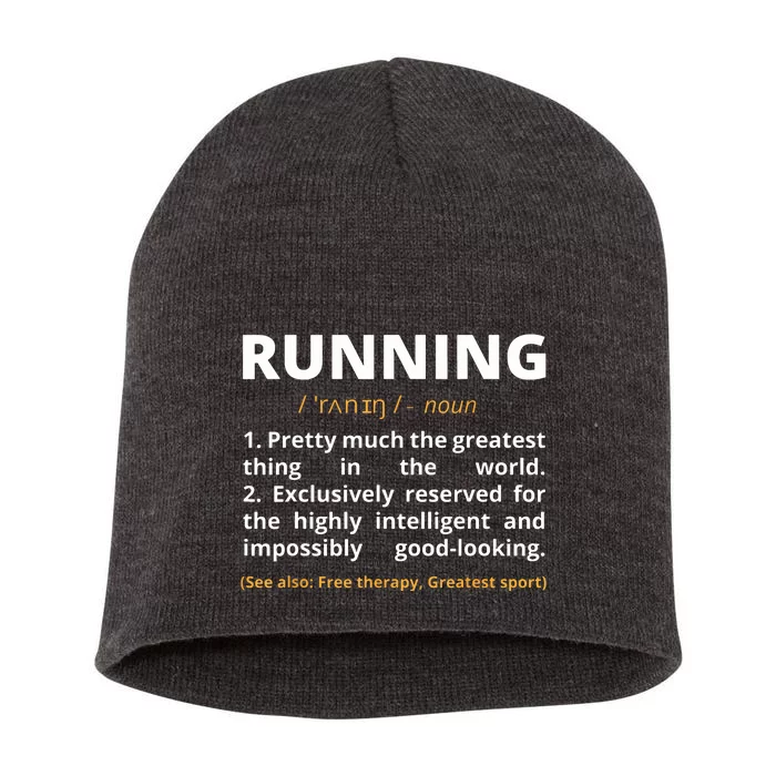 Funny Running Definition Noun Runner Track Field Gift Coach Short Acrylic Beanie