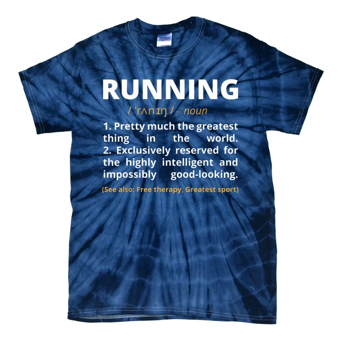 Funny Running Definition Noun Runner Track Field Gift Coach Tie-Dye T-Shirt