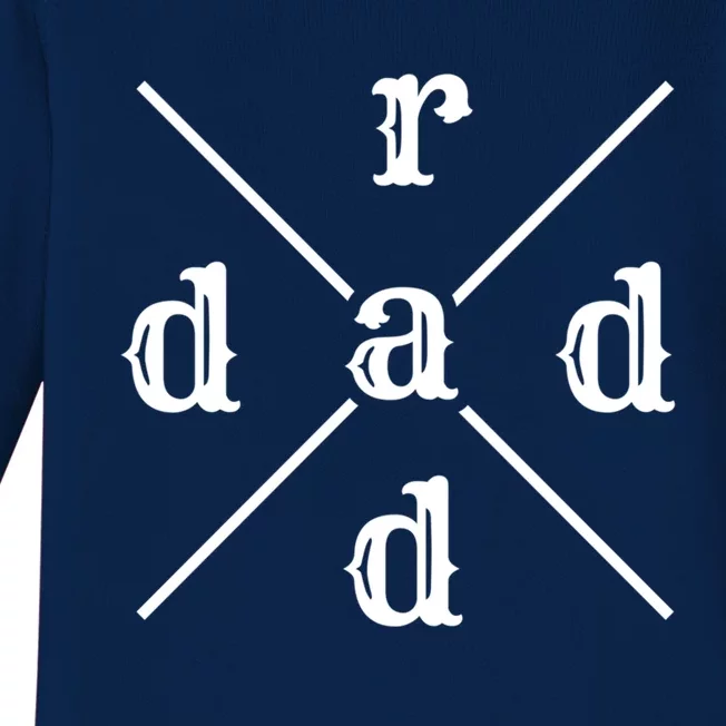 Funny Rad Dad Gift For Fathers Day Retro Style Art Cute Gift Baby Long Sleeve Bodysuit