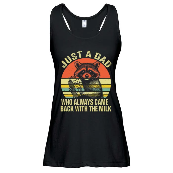 Funny Raccoon Dad Always Came Back Ladies Essential Flowy Tank