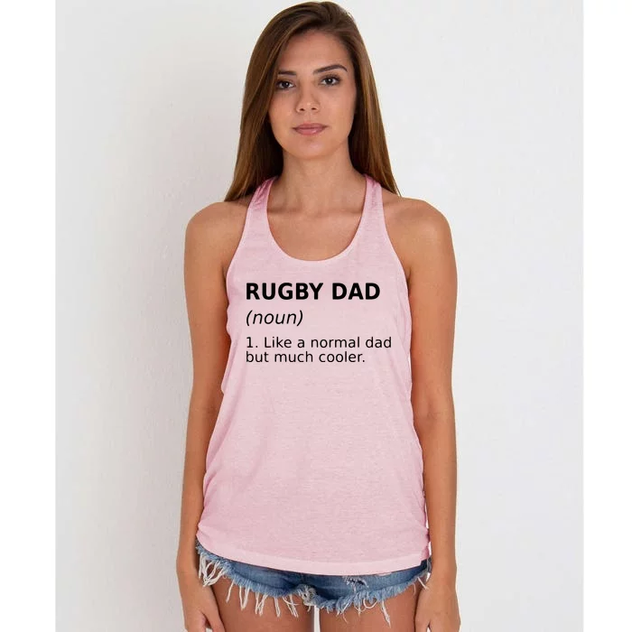 Funny Rugby Dad Perfect Rugby Gift Idea Women's Knotted Racerback Tank