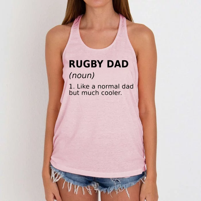 Funny Rugby Dad Perfect Rugby Gift Idea Women's Knotted Racerback Tank