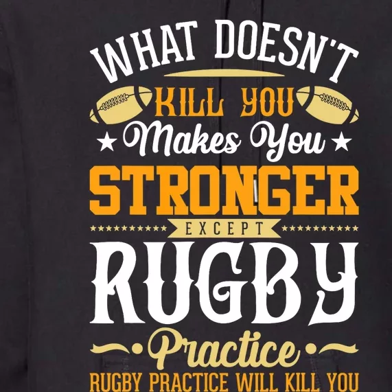 Funny Rugby Design Premium Hoodie