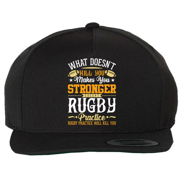 Funny Rugby Design Wool Snapback Cap