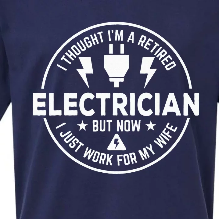 Funny Retired Electrician Gift Electrical Sueded Cloud Jersey T-Shirt