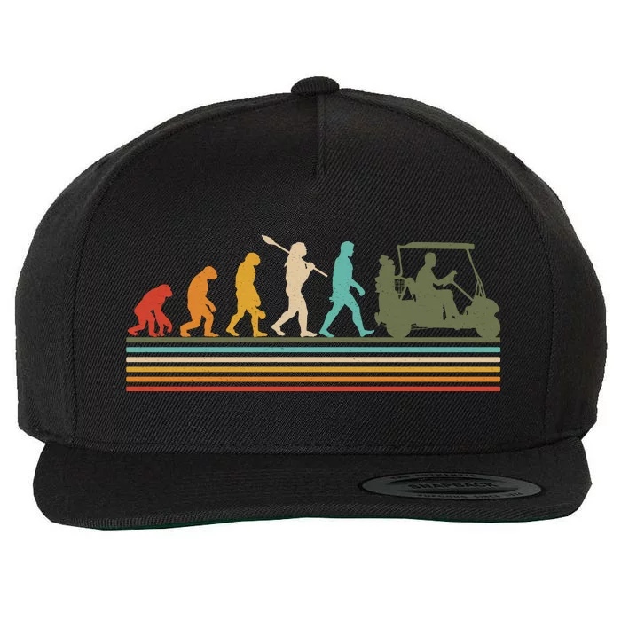 Funny Retro Evolution Of A Golfer Wool Snapback Cap