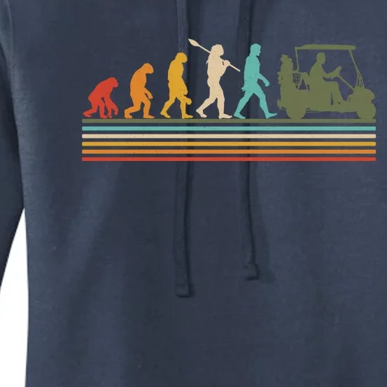 Funny Retro Evolution Of A Golfer Women's Pullover Hoodie