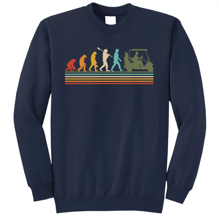 Funny Retro Evolution Of A Golfer Tall Sweatshirt