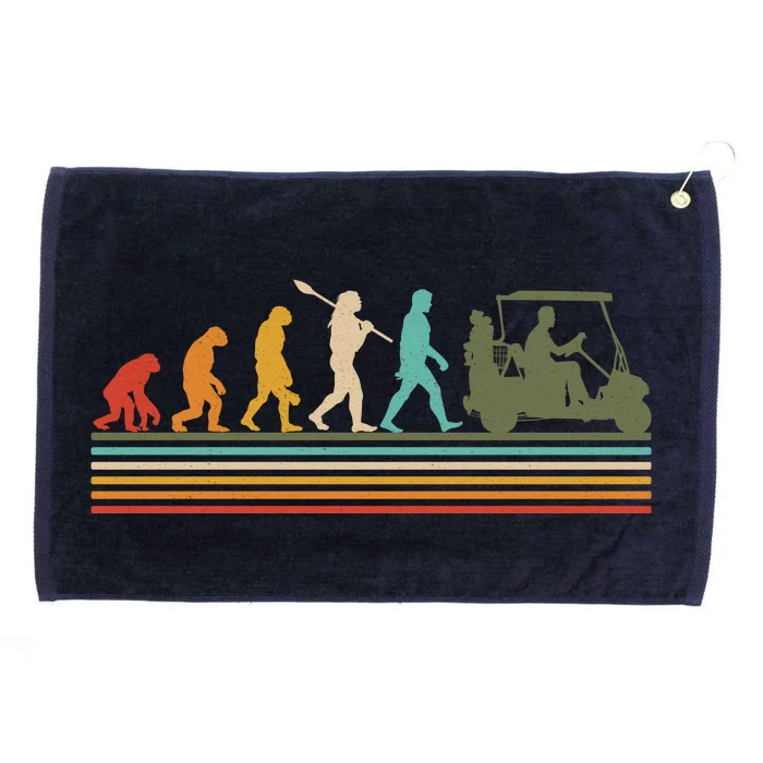 Funny Retro Evolution Of A Golfer Grommeted Golf Towel