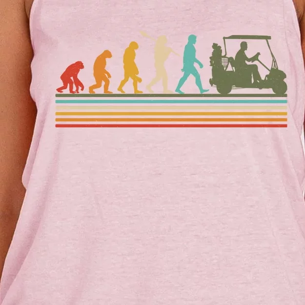 Funny Retro Evolution Of A Golfer Women's Knotted Racerback Tank