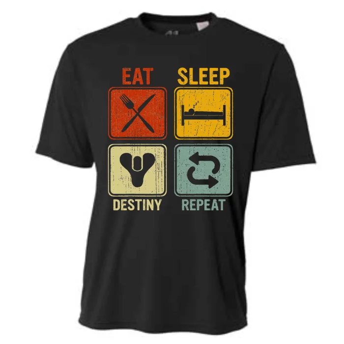 Funny Retro Eat Sleep Destiny Repeat Cooling Performance Crew T-Shirt