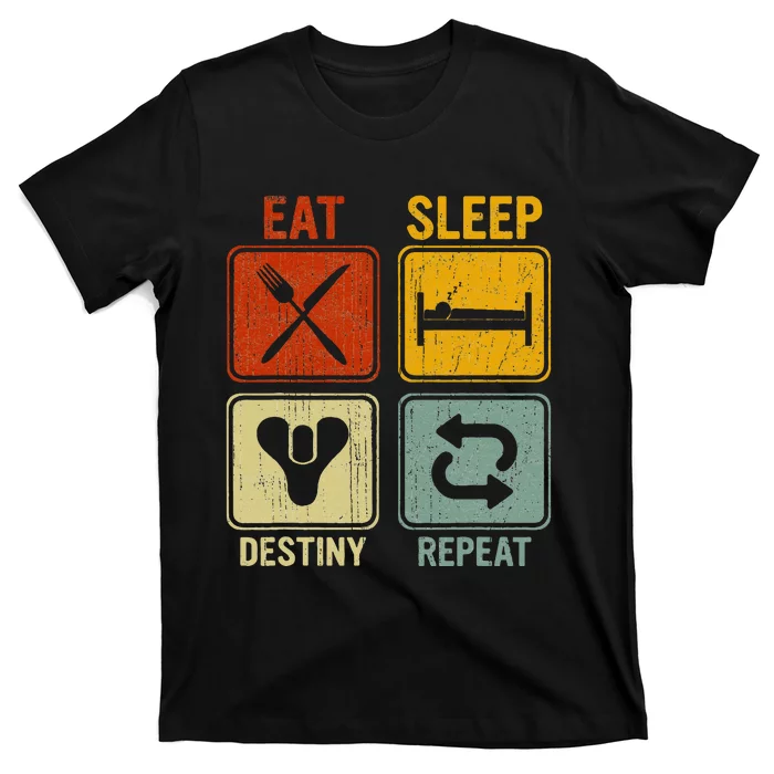 Funny Retro Eat Sleep Destiny Repeat T-Shirt