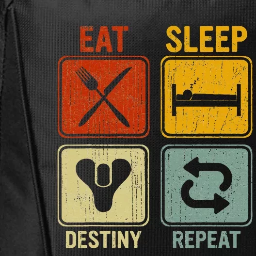 Funny Retro Eat Sleep Destiny Repeat City Backpack