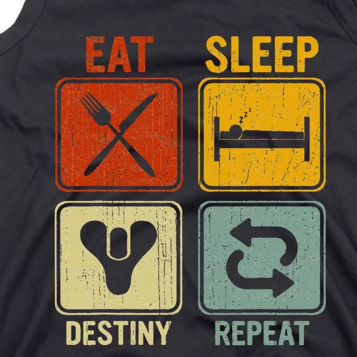 Funny Retro Eat Sleep Destiny Repeat Tank Top