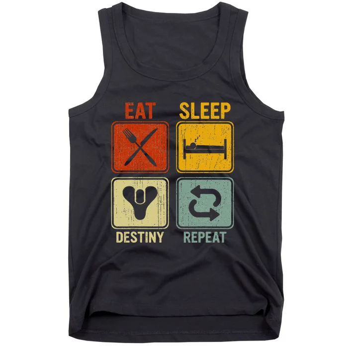 Funny Retro Eat Sleep Destiny Repeat Tank Top