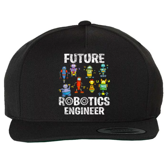 Future Robotics Engineer Funny Robot Engineering Wool Snapback Cap