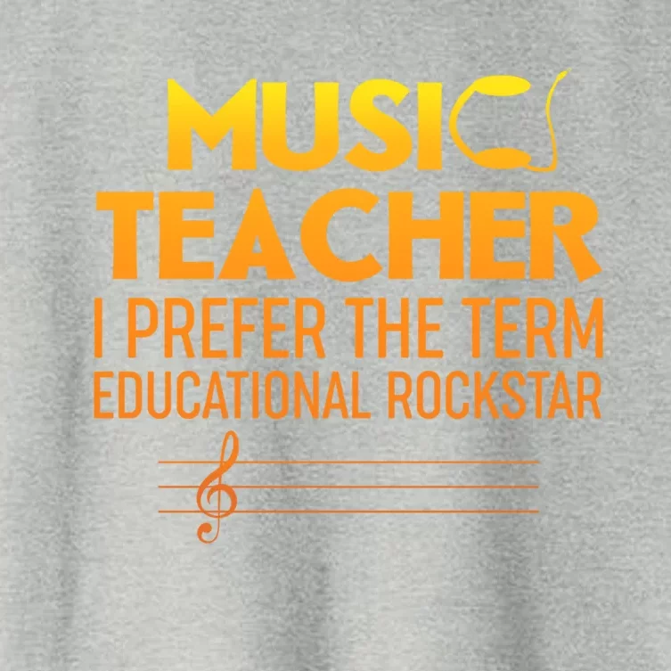 Funny Retro Educational Rockstar Music Teacher Gift Women's Crop Top Tee