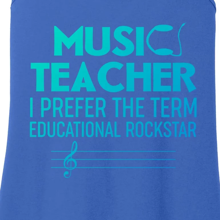 Funny Retro Educational Rockstar Music Teacher Gift Ladies Essential Tank