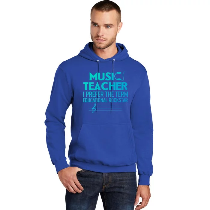 Funny Retro Educational Rockstar Music Teacher Gift Tall Hoodie