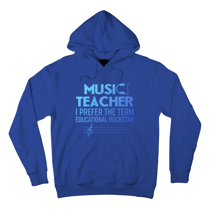 Funny Retro Educational Rockstar Music Teacher Gift Hoodie