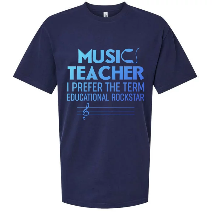 Funny Retro Educational Rockstar Music Teacher Gift Sueded Cloud Jersey T-Shirt