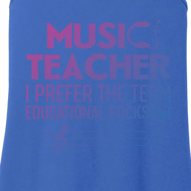 Funny Retro Educational Rockstar Music Teacher Gift Ladies Essential Tank